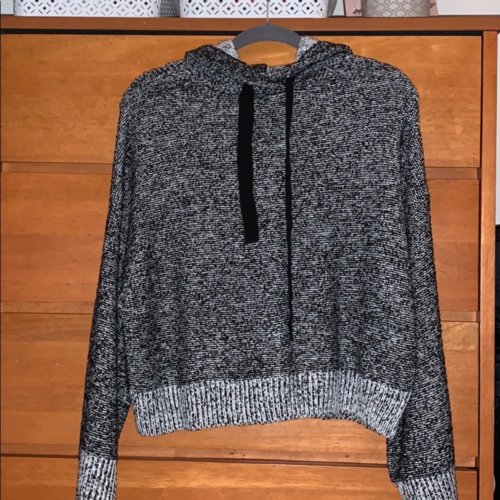 Black and white cropped hoodie